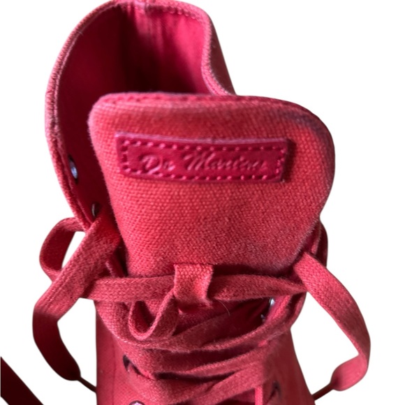 Gently Worn Dr. Martens Red Canvas Boots | Women’s Size 7 - Picture 4 of 8